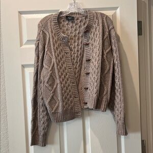 Vici Women's Taupe Cable Knit Cardigan